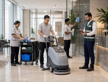 FM Cleaning Team in Commercial Building